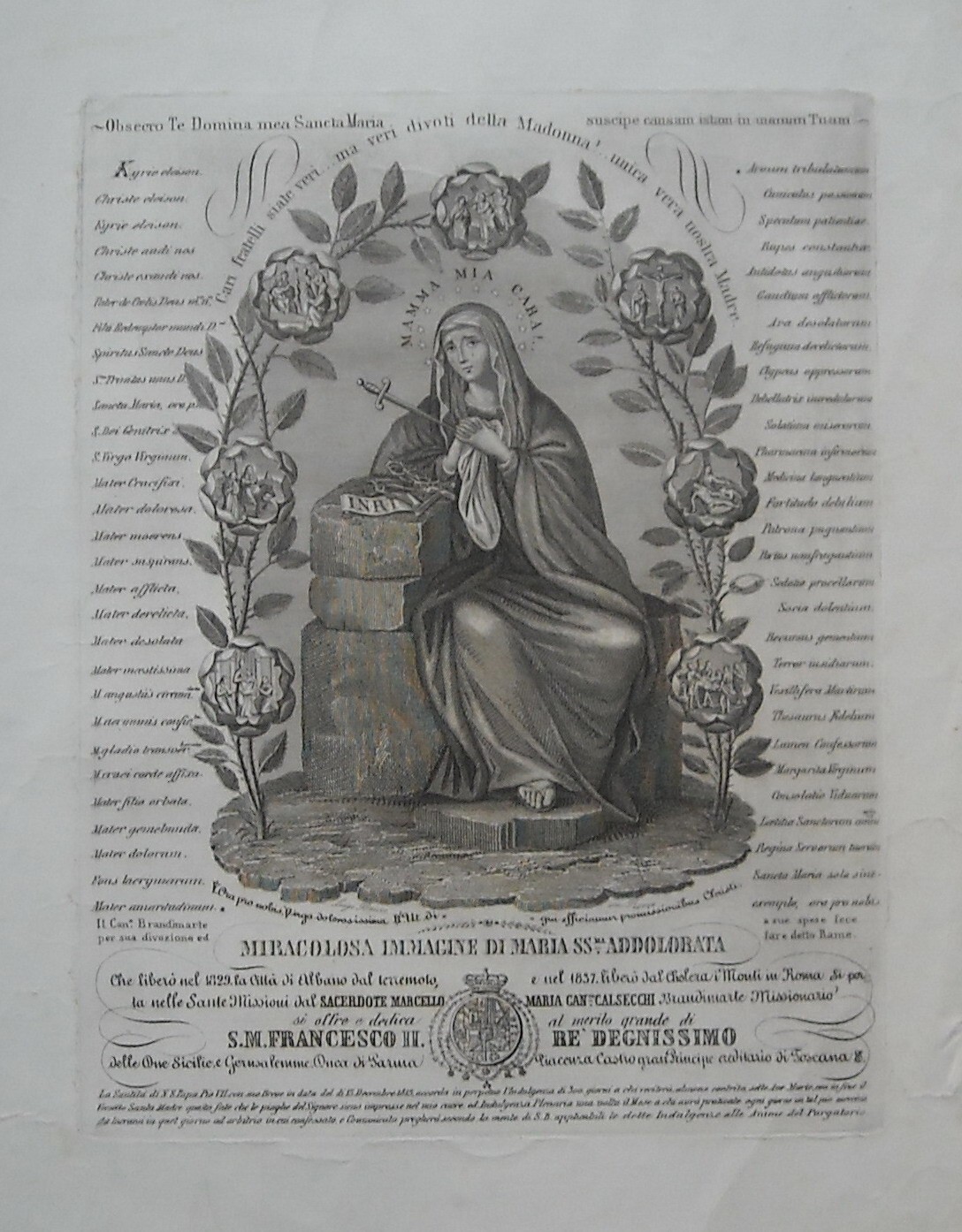 Miracolosa Immagine Di Maria SS. Addolorata: Albano, Borboni E Francesco II