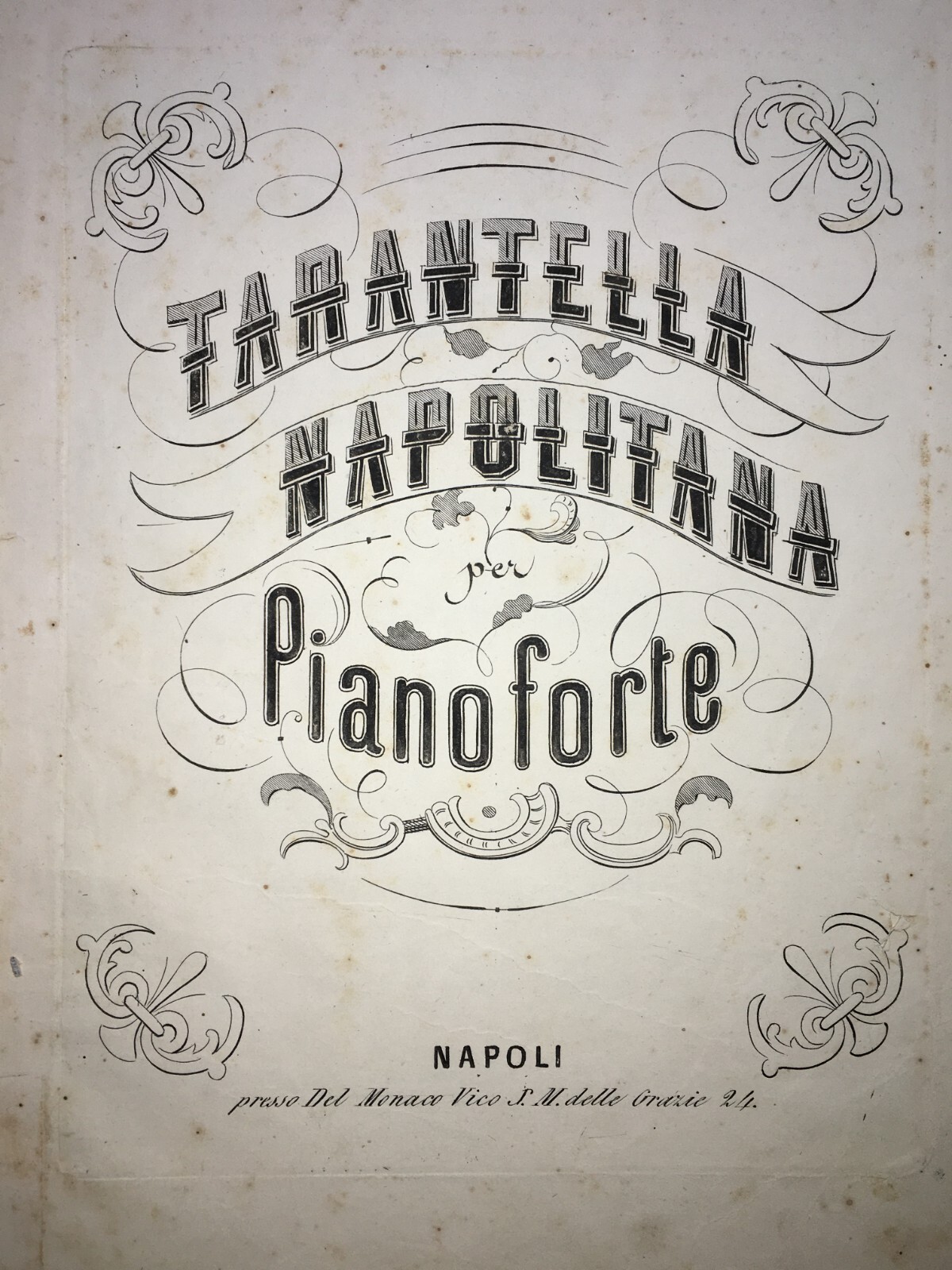Napoli   Musica   Danza   Tarantella Napoletana   Antico Spartito   Amina Boschetti   Ottocento