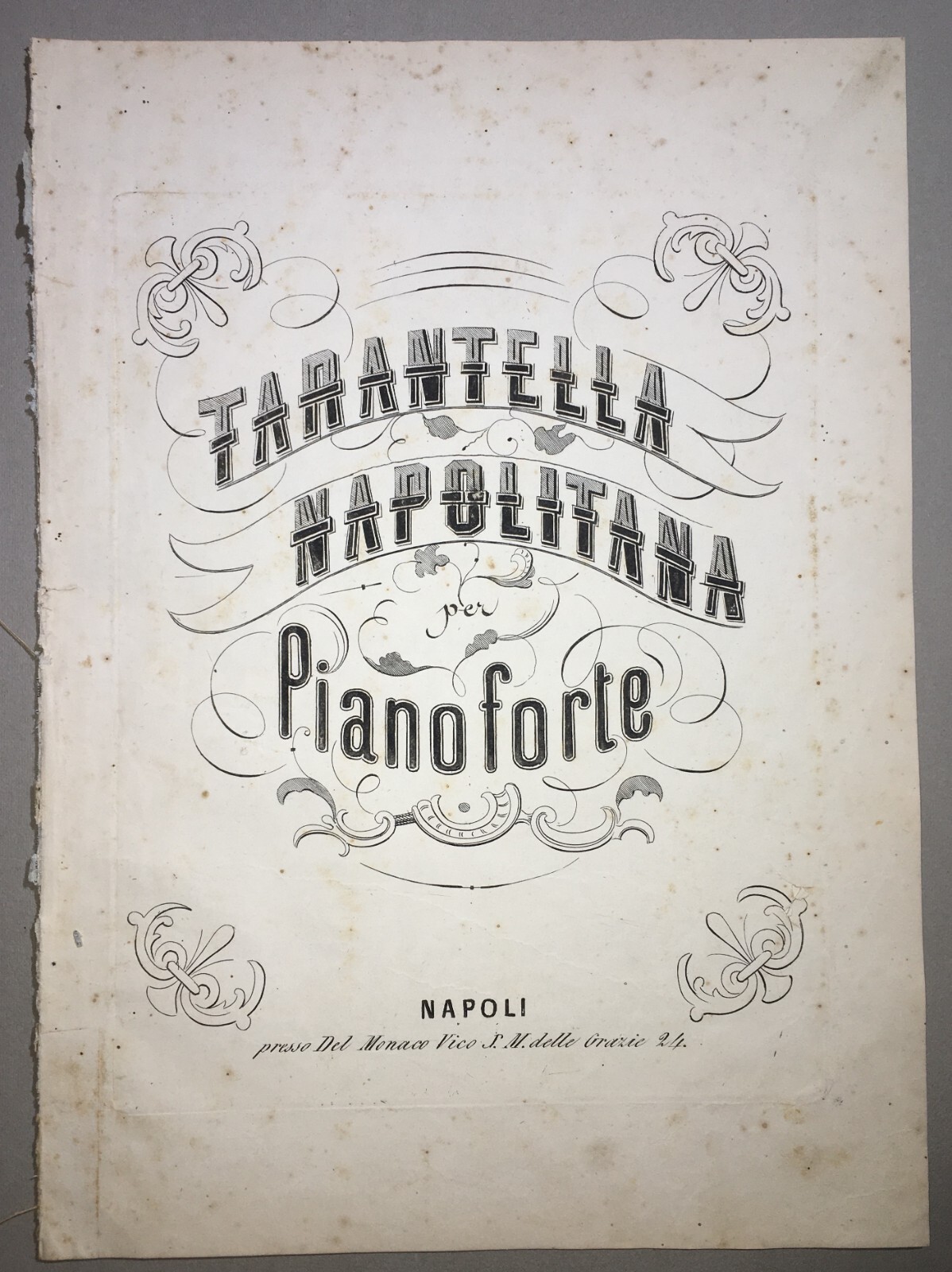 Napoli   Musica   Danza   Tarantella Napoletana   Antico Spartito   Amina Boschetti   Ottocento