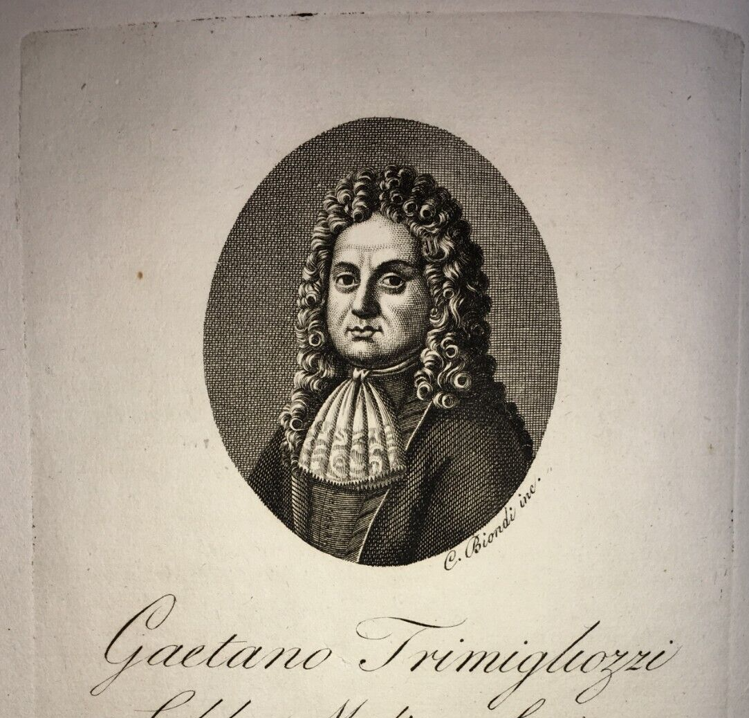 Puglia: Ritratto Di Gaetano Trimigliozzi. Incisione Originale Di C. Biondi, Inizio XIX Secolo