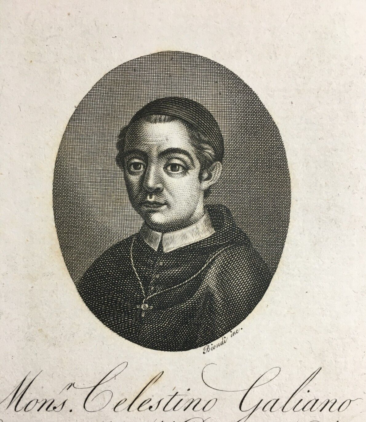 Puglia, Antica Incisione Di Biondi: Celestino Galiani, Cappellano Napoletano