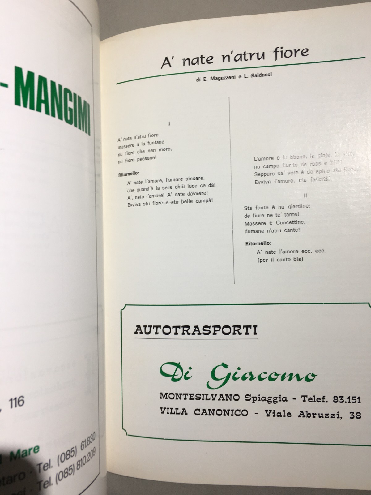 XVI Settembrata Abruzzese Pescara, Settembre 1973 Arte, Folklore E Pubblicità