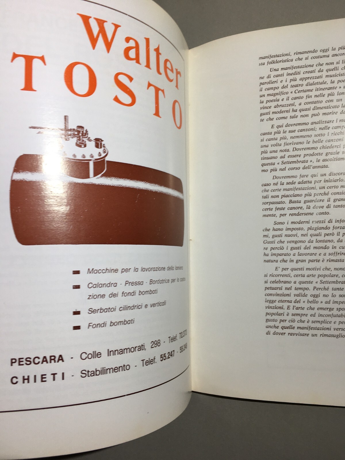 XVI Settembrata Abruzzese Pescara, Settembre 1973 Arte, Folklore E Pubblicità