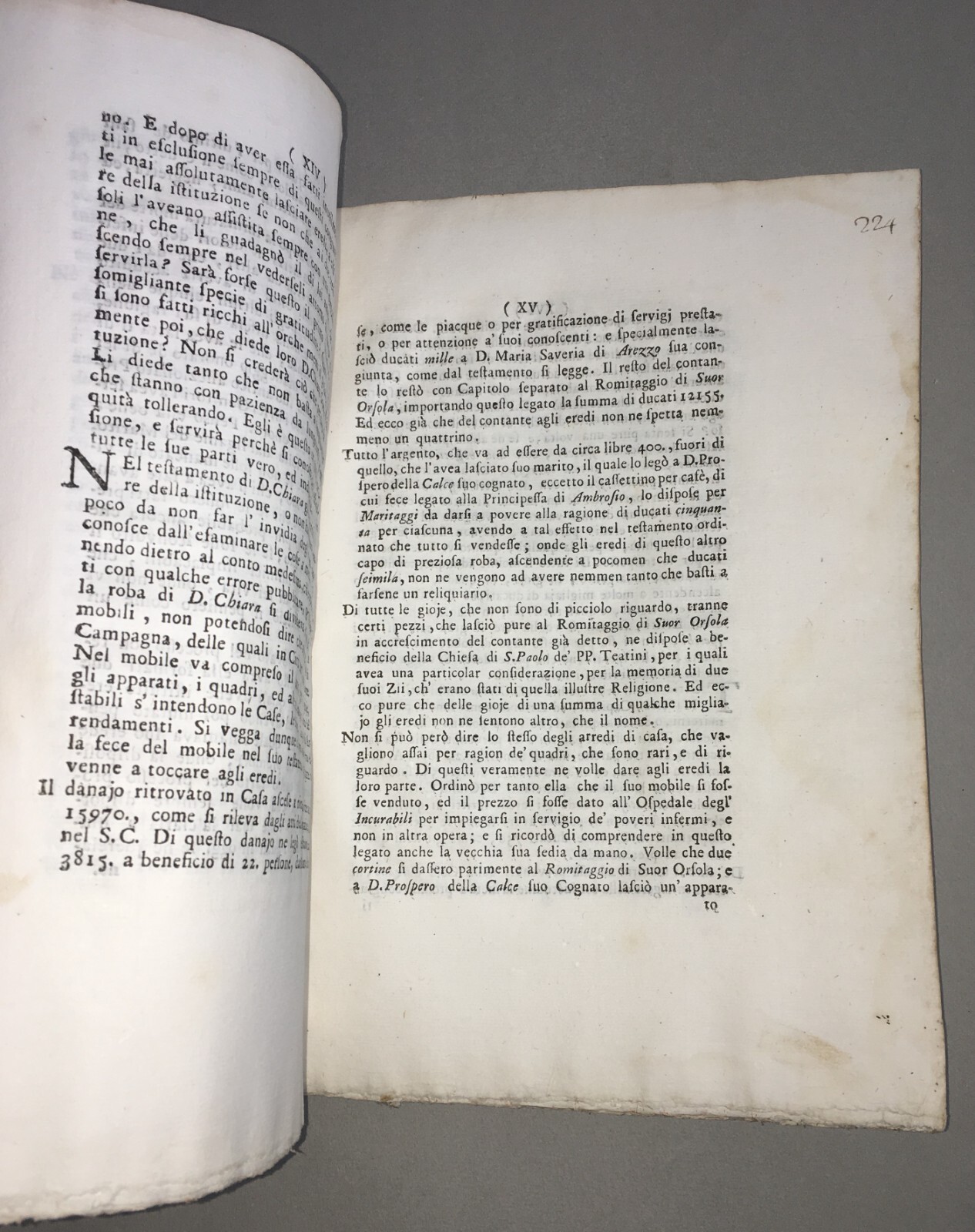 Niccolò Maria Pirelli, Scrittura Per D. Prospero Bucino E D. Ferdinando Surrentino Eredi Di D. Chiara Giannattasio
