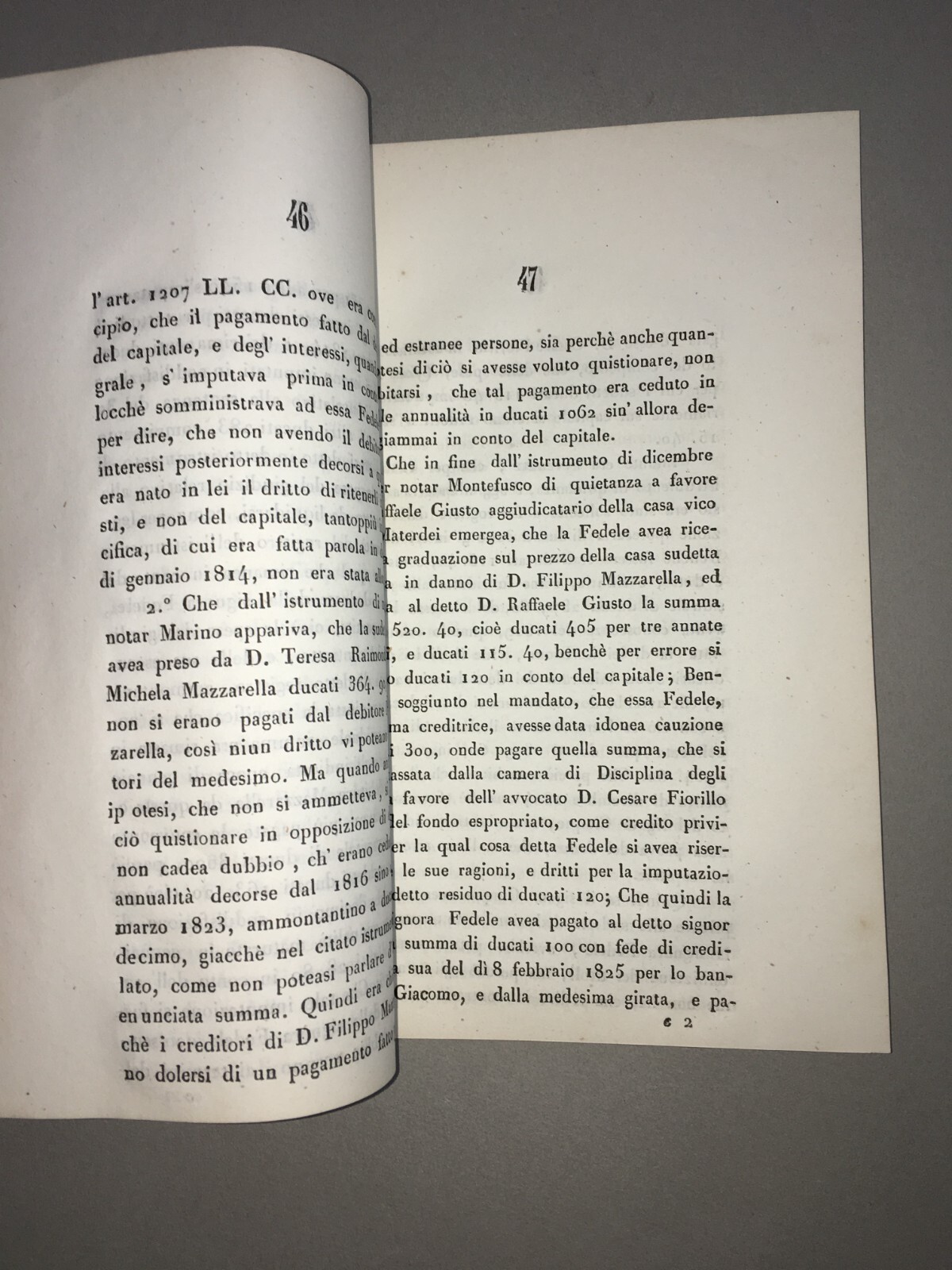 Giuridica Napoletana: Antica Allegazione   Fedele, Cinque, Caprile, Raimondi, Aveta   1845