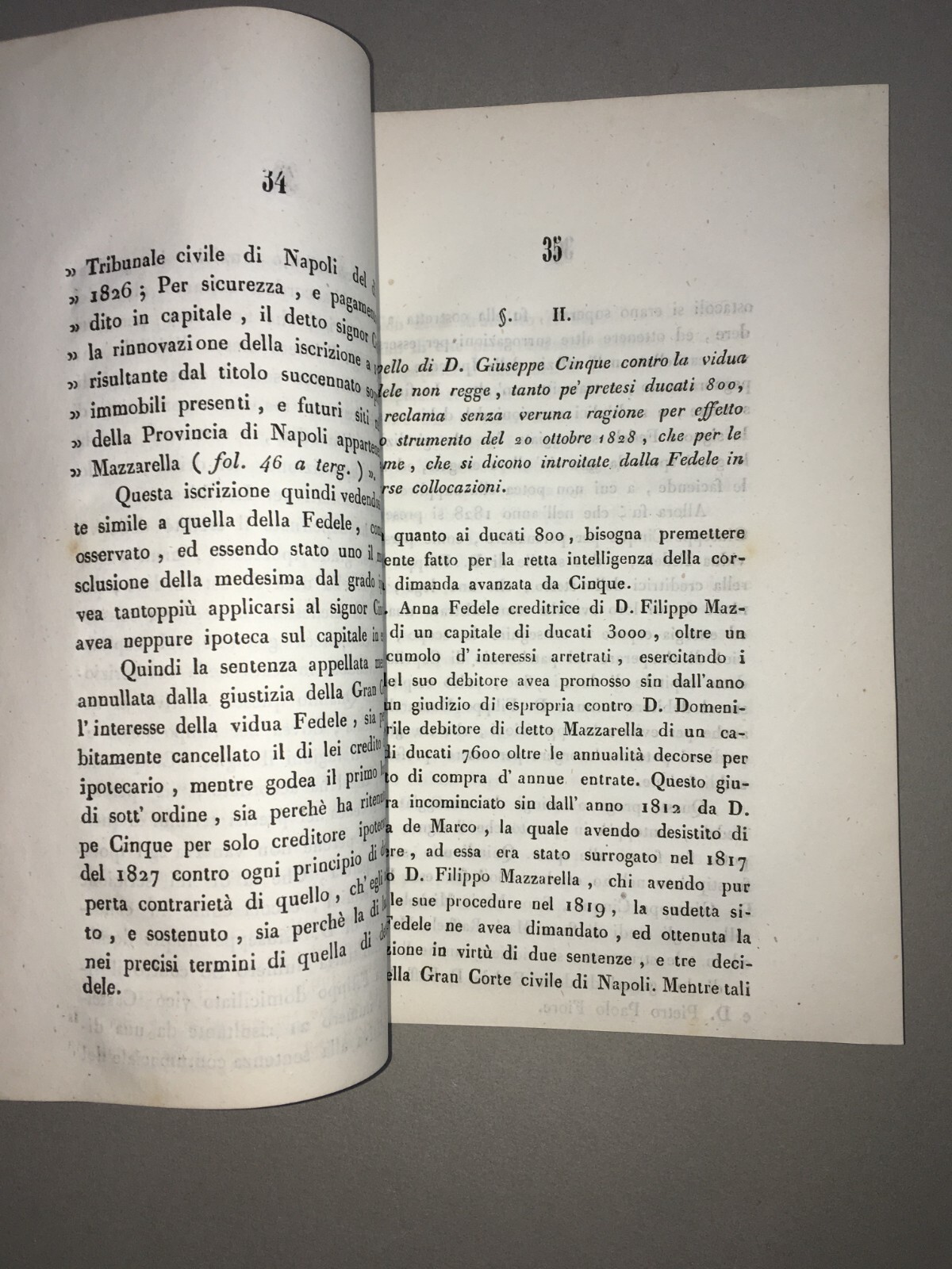 Giuridica Napoletana: Antica Allegazione   Fedele, Cinque, Caprile, Raimondi, Aveta   1845