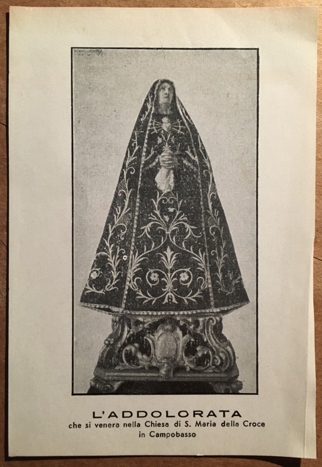Stampa Popolare Devozionale: Madonna Addolorata, Campobasso