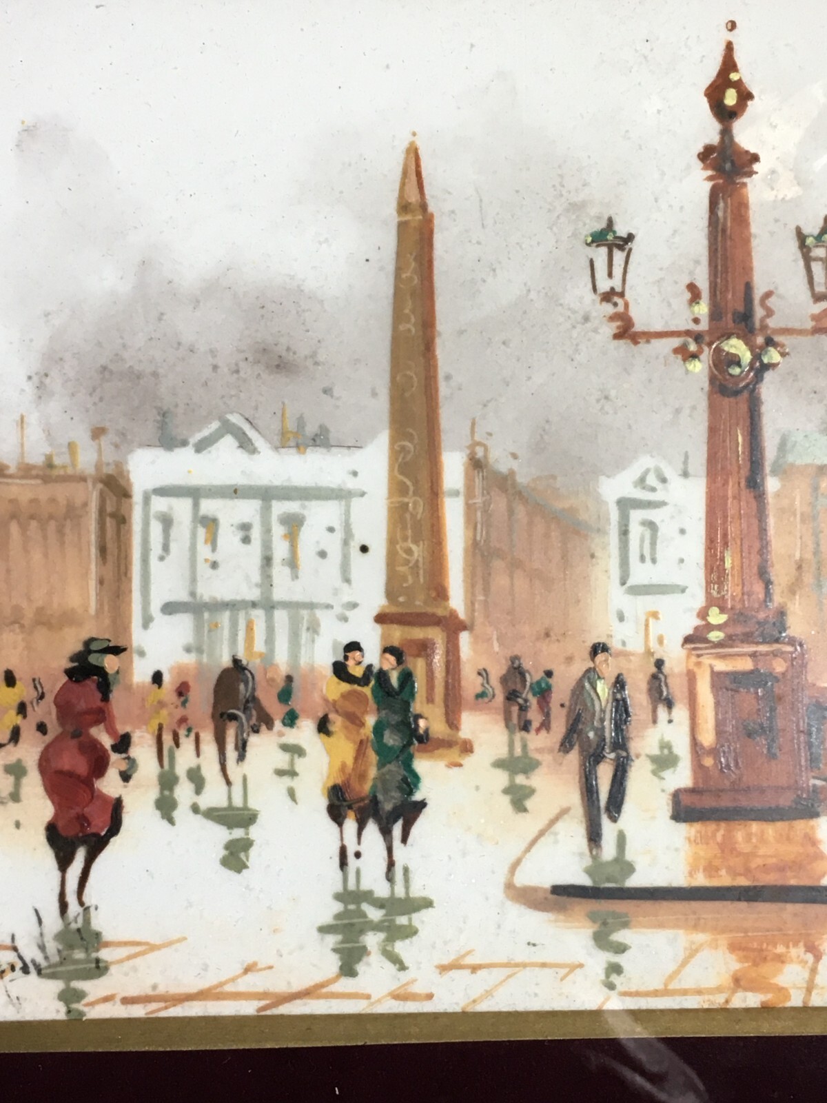 Veduta Parigina   Dipinto Su Mattonella In Ceramica   Antonio De Vity
