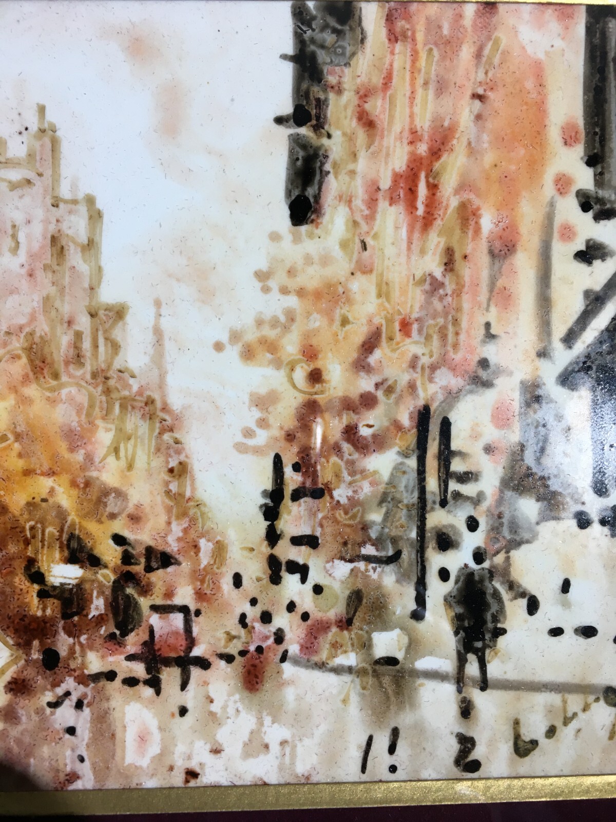 Veduta Di Città Europea. Dipinto Su Mattonella In Ceramica, Attribuito Ad Antonio De Vity