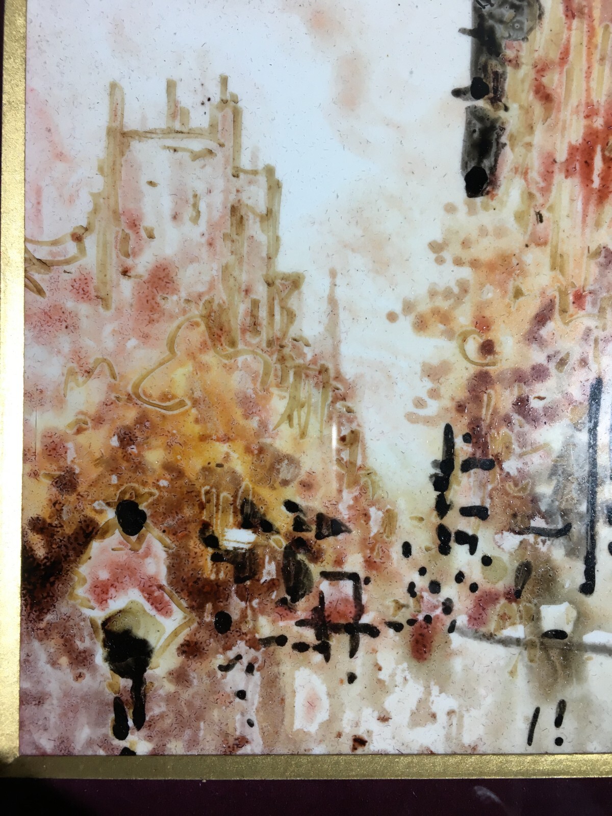 Veduta Di Città Europea. Dipinto Su Mattonella In Ceramica, Attribuito Ad Antonio De Vity