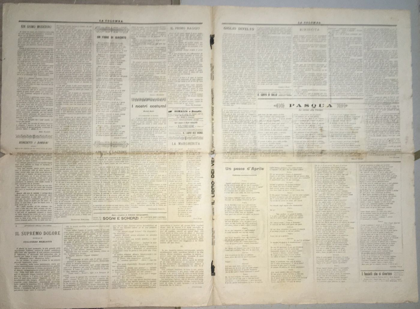 La Colomba   Antico Giornale Di Milano   Illustrato   Pubblicitaria   Napoli   Pasqua 1898