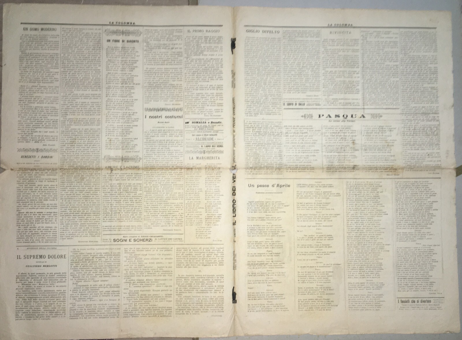 La Colomba   Antico Giornale Di Milano   Illustrato   Pubblicitaria   Napoli   Pasqua 1898