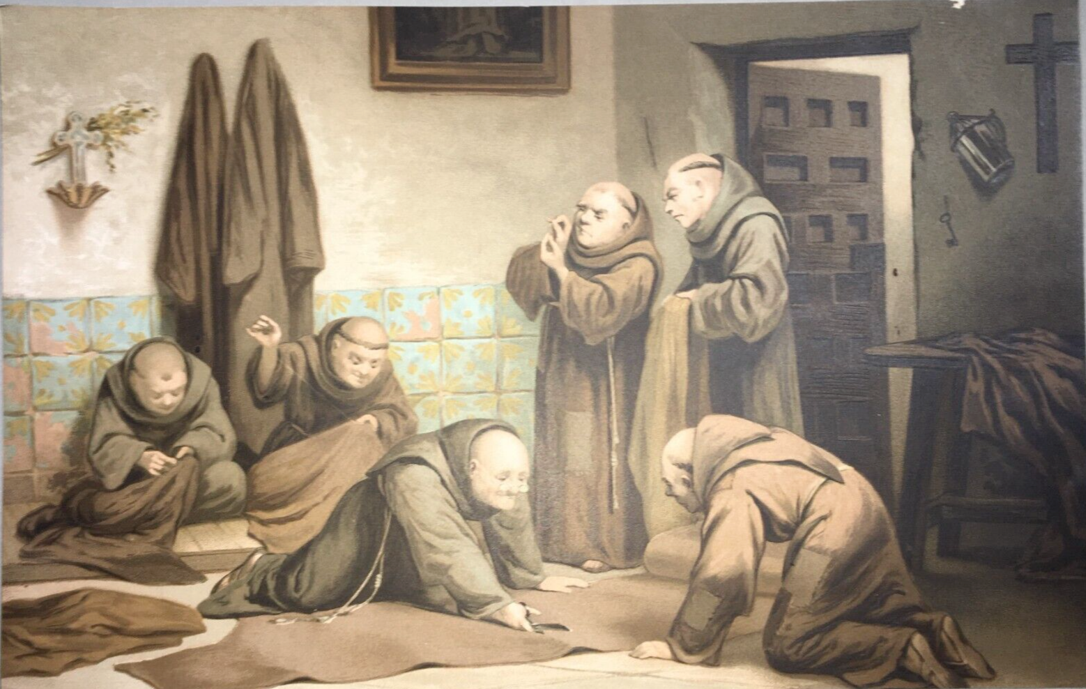 Antica Umoristica Veduta   Convento   Monaci Sarti   Sartoria Conventuale