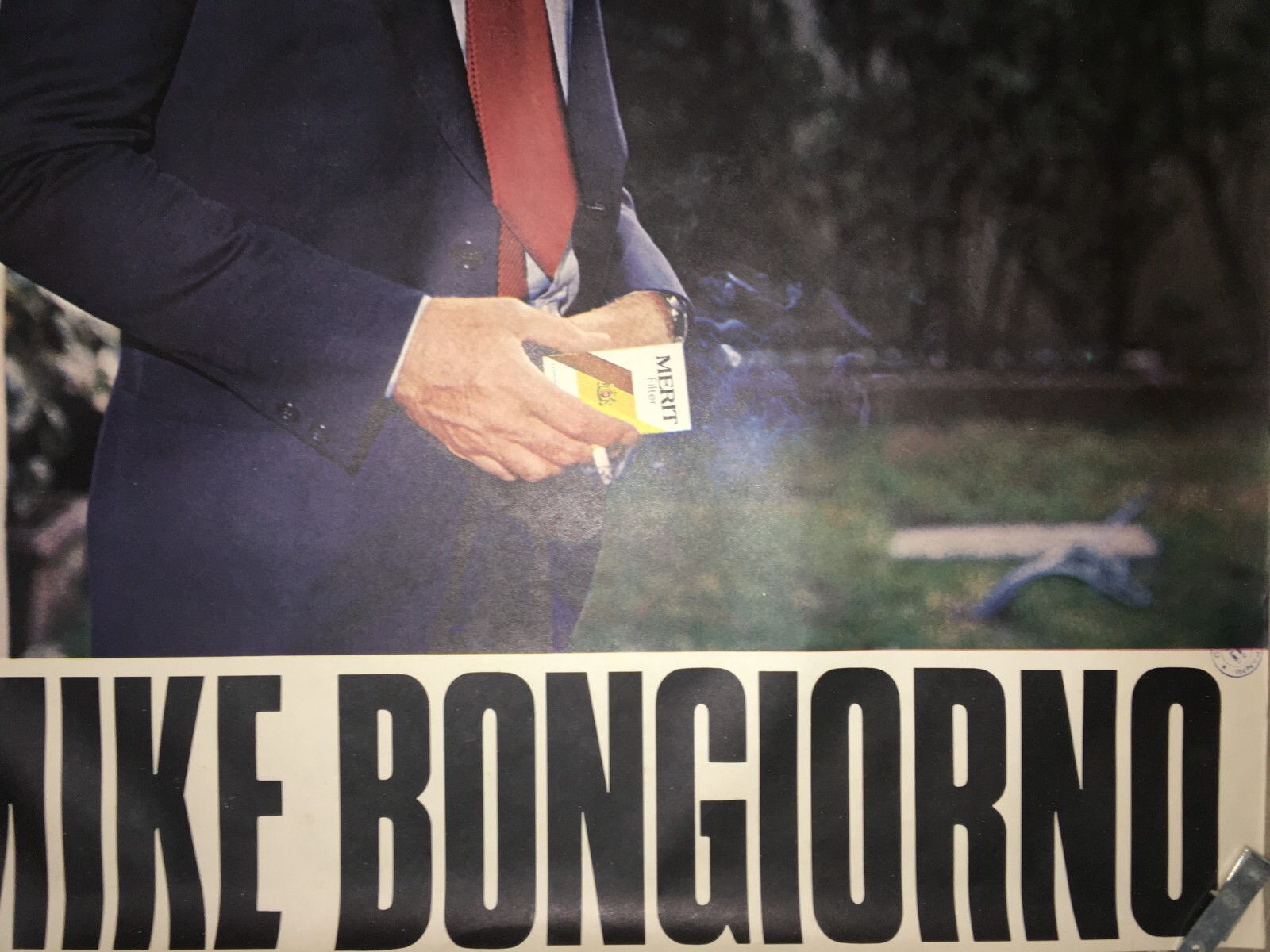 Spettacolo: Mike Bongiorno, Manifesto Pubblicitario Sigarette Merit