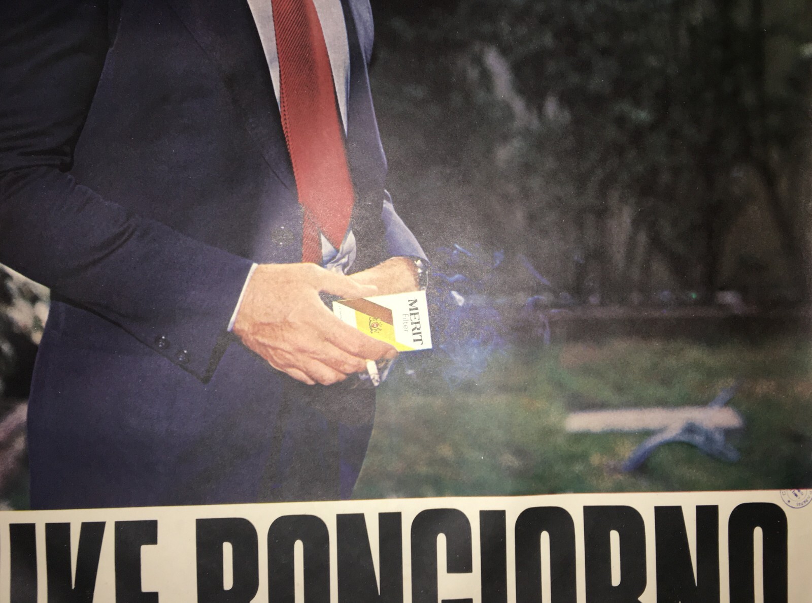 Spettacolo: Mike Bongiorno, Manifesto Pubblicitario Sigarette Merit