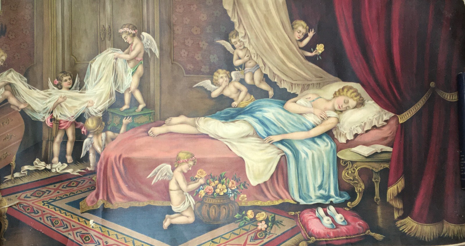 Scena Allegorica Con Donna Distesa E Angioletti (1920 Circa)