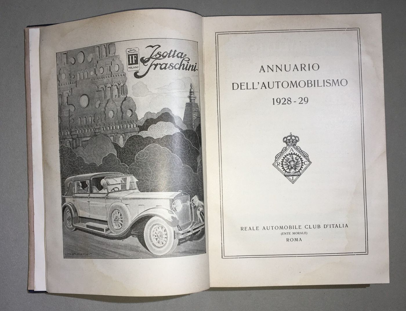 Annuario Dell'Automobilismo 1928 29   Reale Automobil Club d'Italia (RACI)