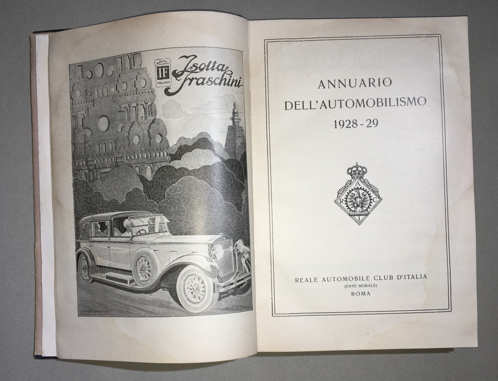 Annuario Dell'Automobilismo 1928 29 Reale Automobil Club d'Italia (RACI)