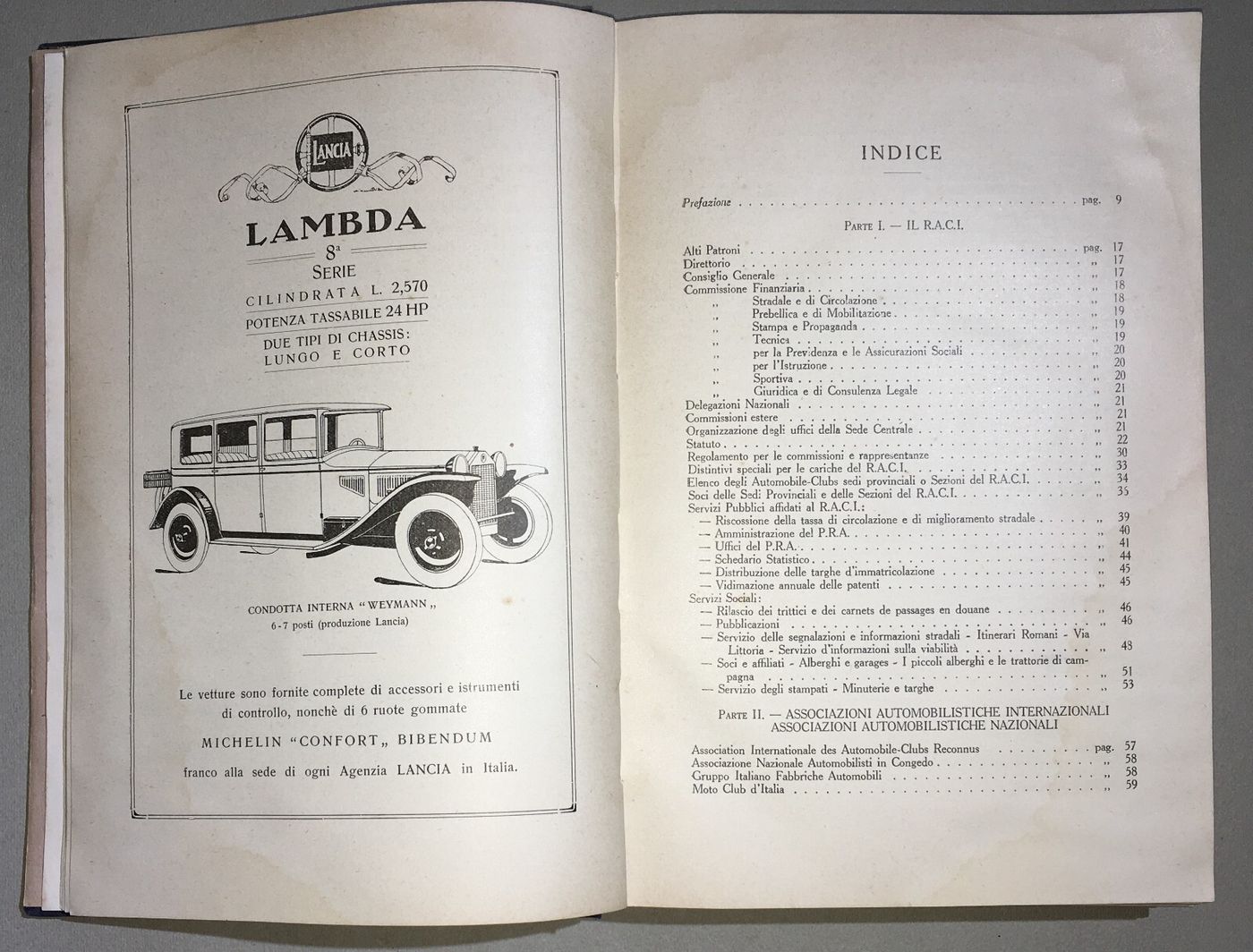 Annuario Dell'Automobilismo 1928 29   Reale Automobil Club d'Italia (RACI)