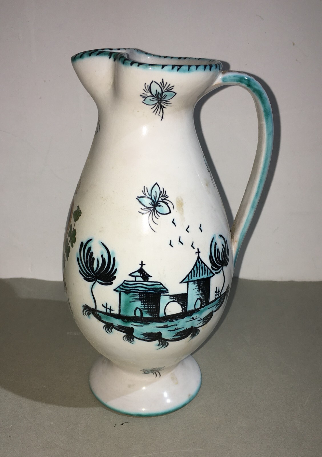 Brocca In Ceramica Con Stemma Araldico Della Repubblica Di San Marino