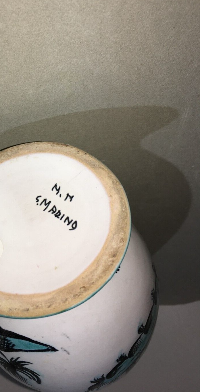 Brocca In Ceramica Con Stemma Araldico Della Repubblica Di San Marino