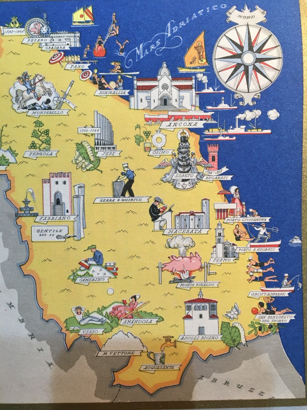 Marche E San Marino. Mappa Cartografica Di Vico Nicouline