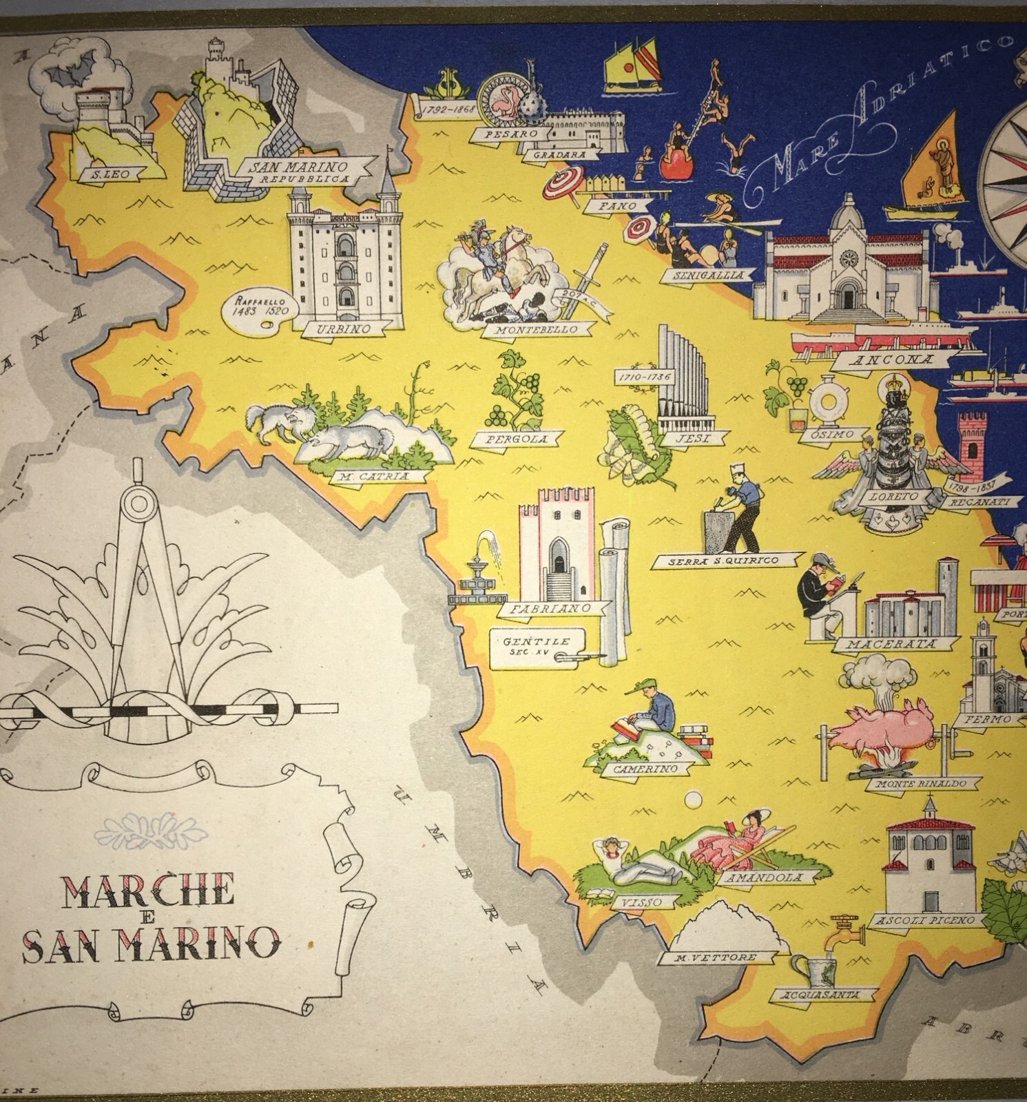 Marche E San Marino. Mappa Cartografica Di Vico Nicouline