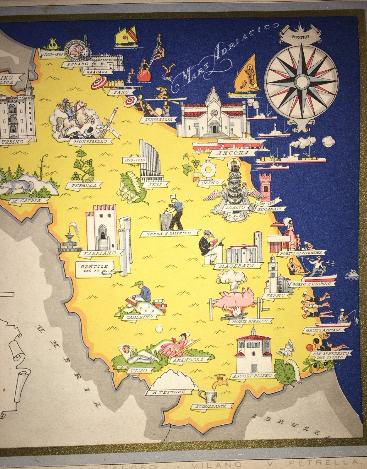 Marche E San Marino. Mappa Cartografica Di Vico Nicouline