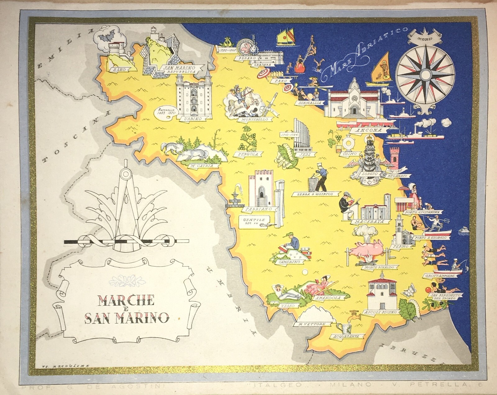 Marche E San Marino. Mappa Cartografica Di Vico Nicouline