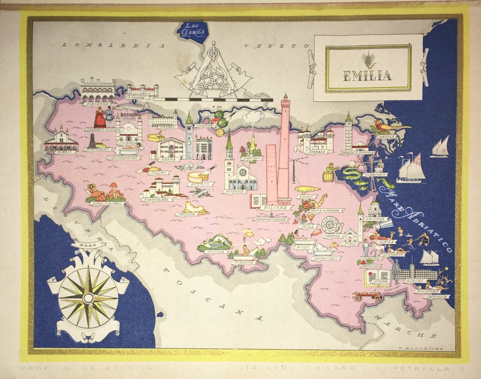 Emilia Romagna: Mappa Cartografica Di Vsevolode Nicouline