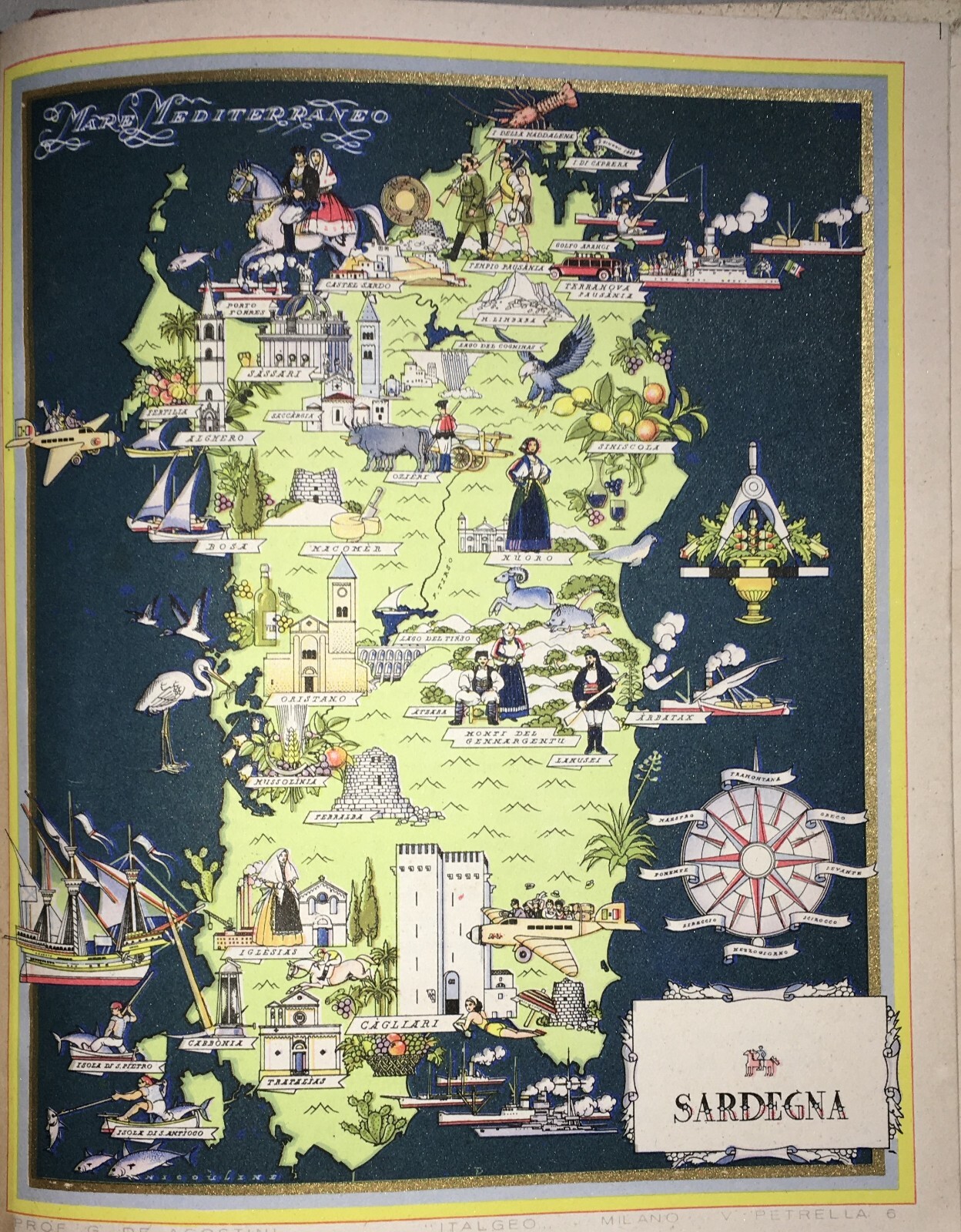 Mappa Artistica Della Sardegna Di Vsevolod Nicouline