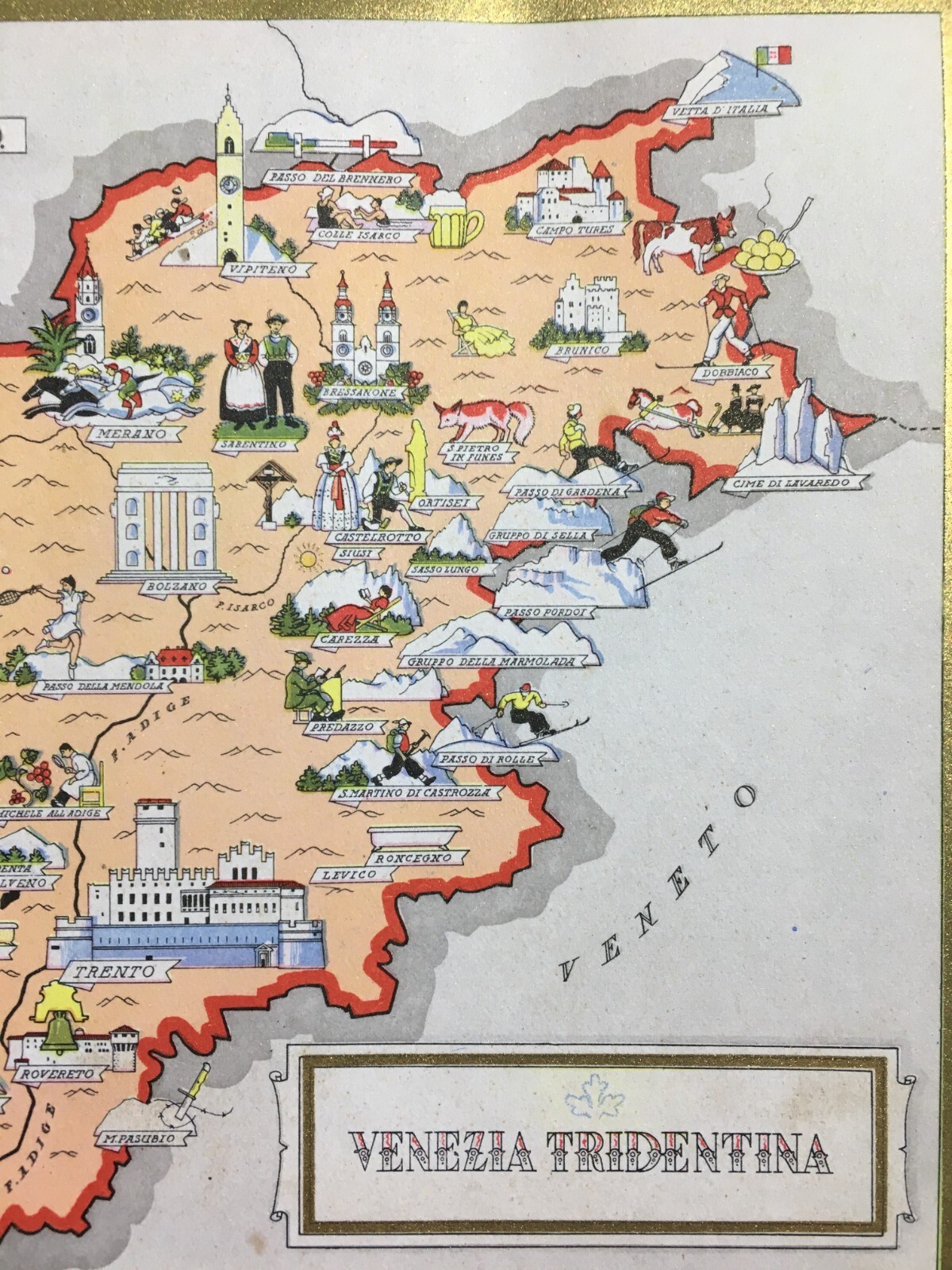 Venezia Tridentina: Mappa Cartografica Artistica Di Vsevolode Nicouline