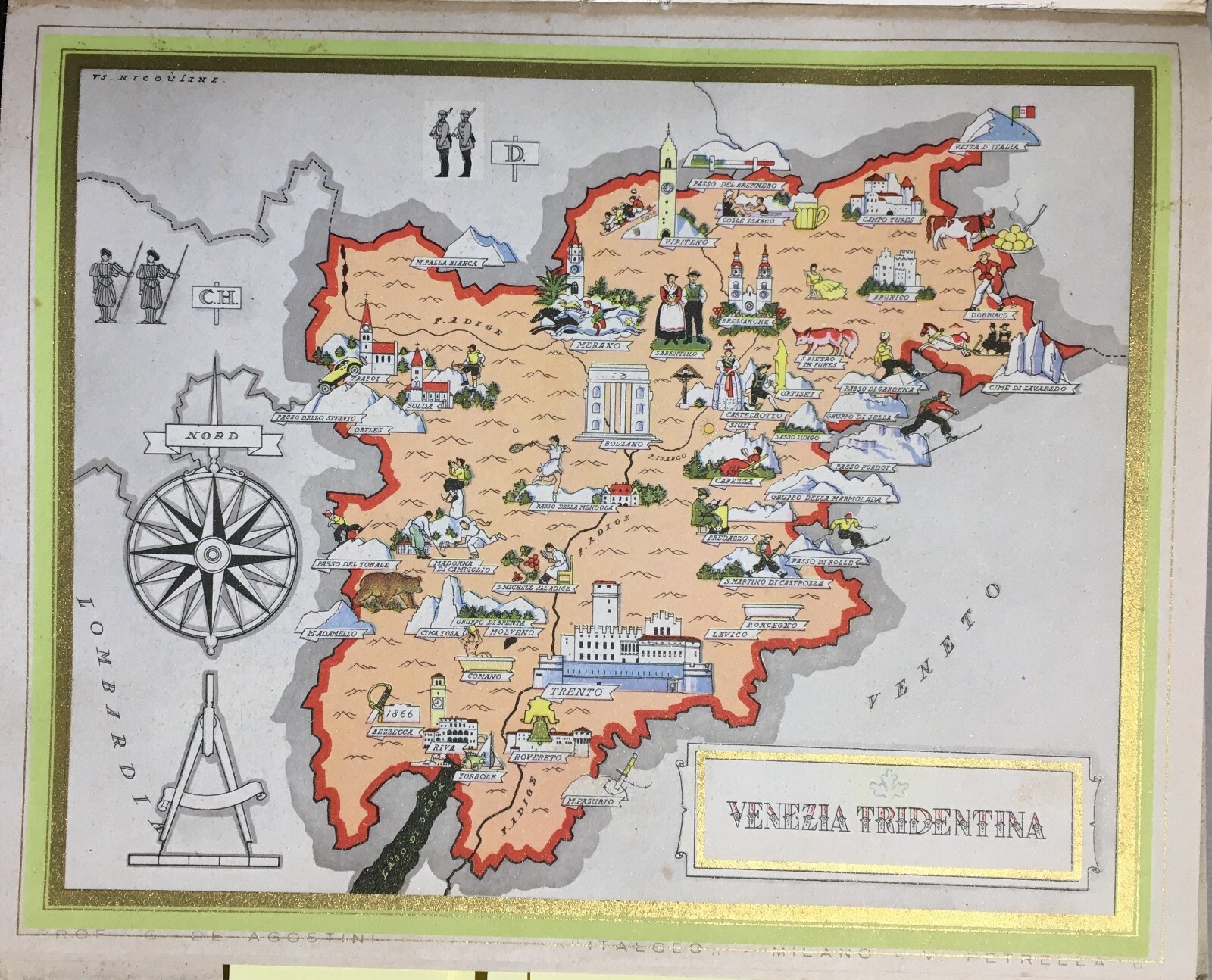 Venezia Tridentina: Mappa Cartografica Artistica Di Vsevolode Nicouline