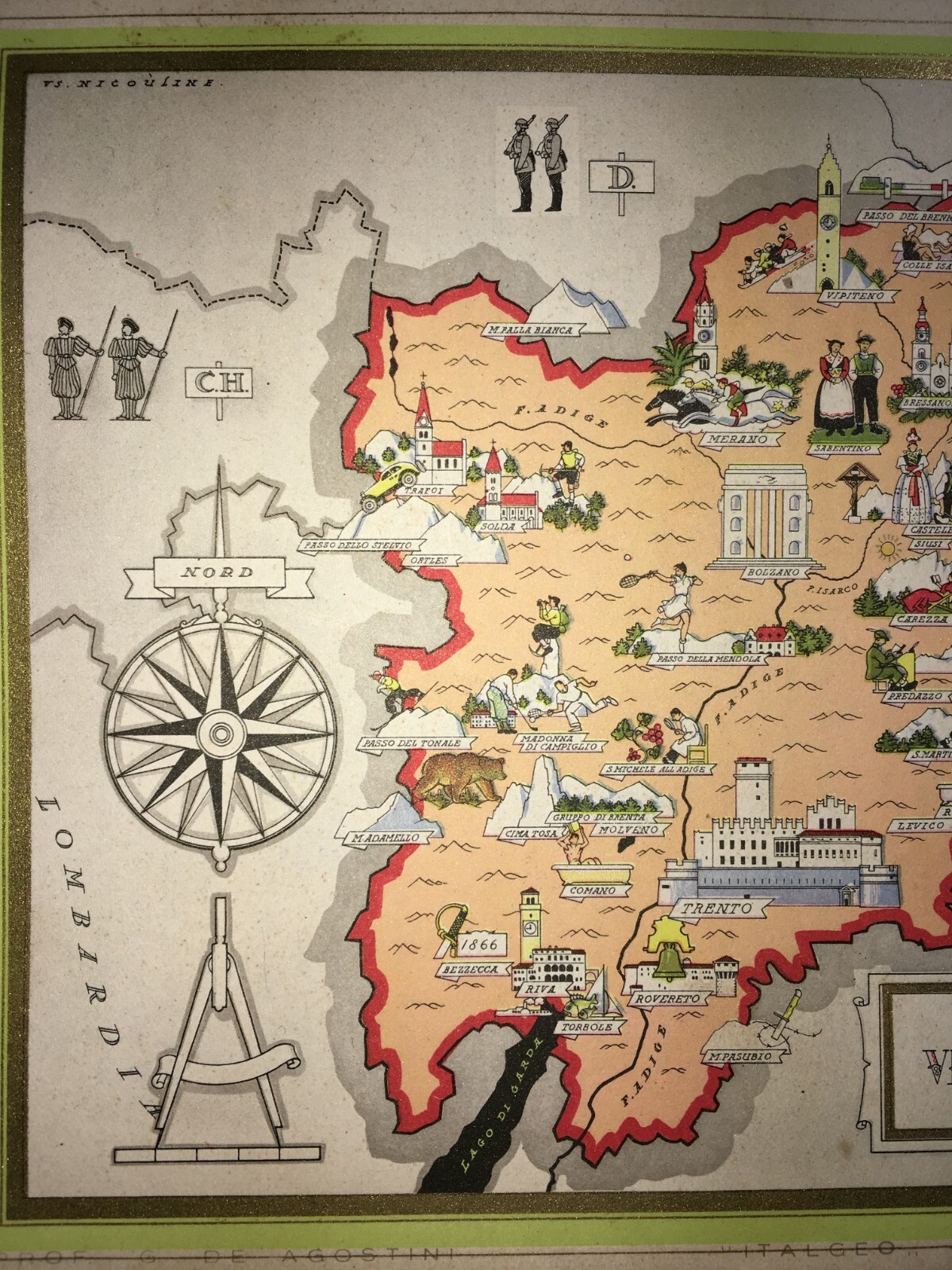 Venezia Tridentina: Mappa Cartografica Artistica Di Vsevolode Nicouline