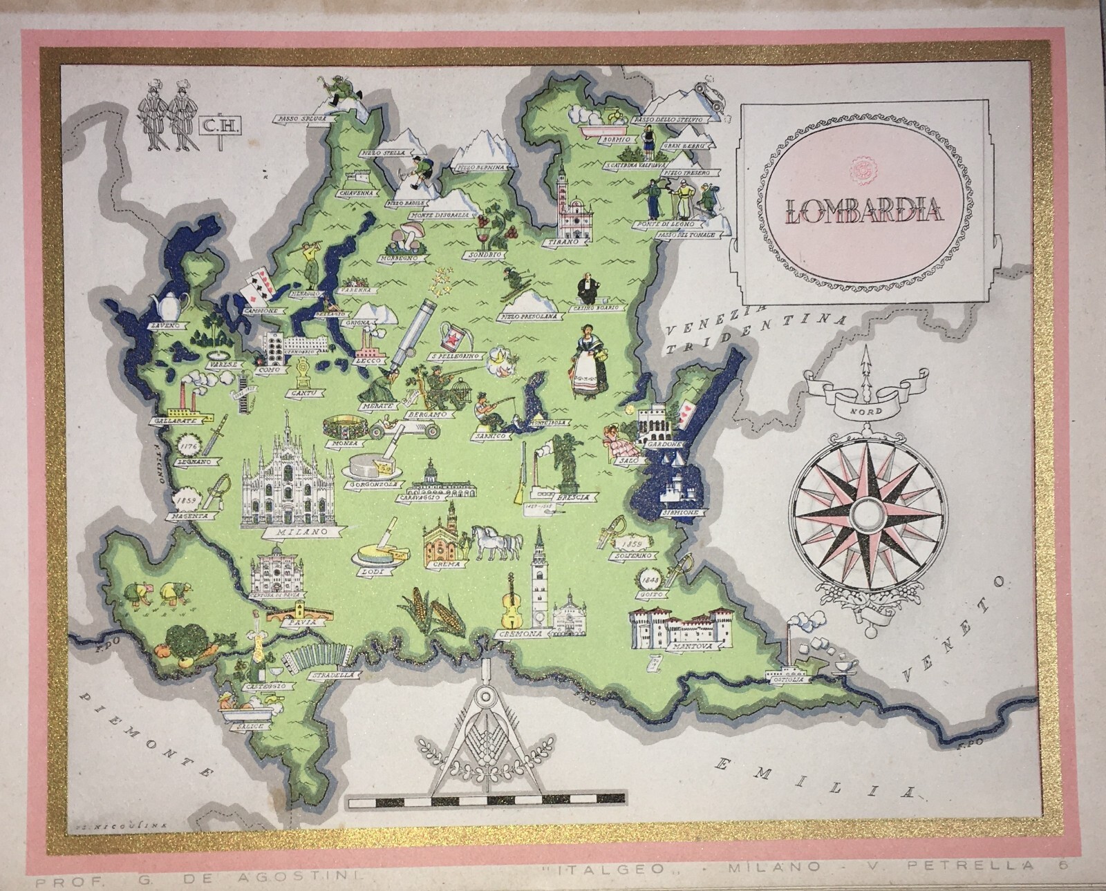 Lombardia: Mappa Cartografica Artistica Di Vsevolod Nicouline
