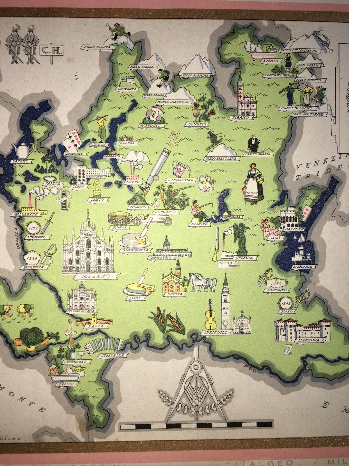 Lombardia: Mappa Cartografica Artistica Di Vsevolod Nicouline