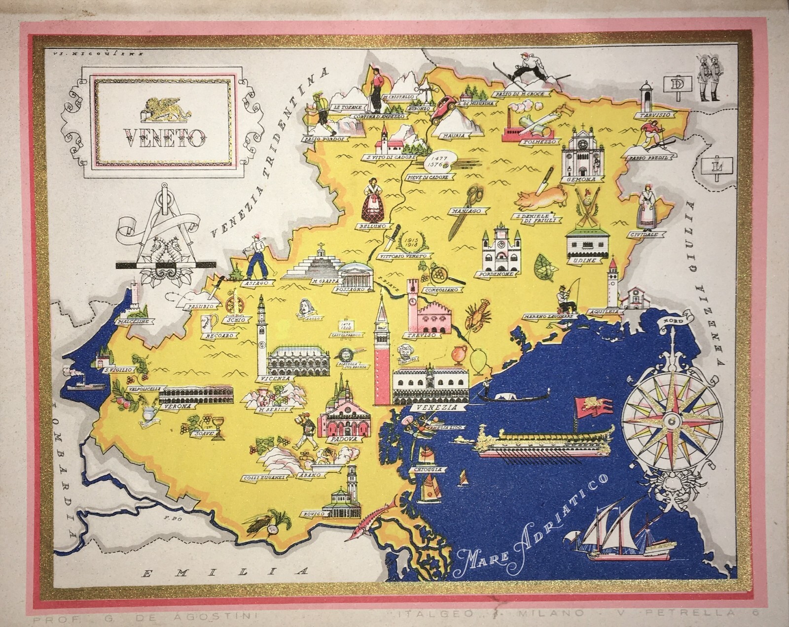 Arte, Folklore E Cartografia Del Veneto: Artista Nicouline Venezia, Verona, Udine