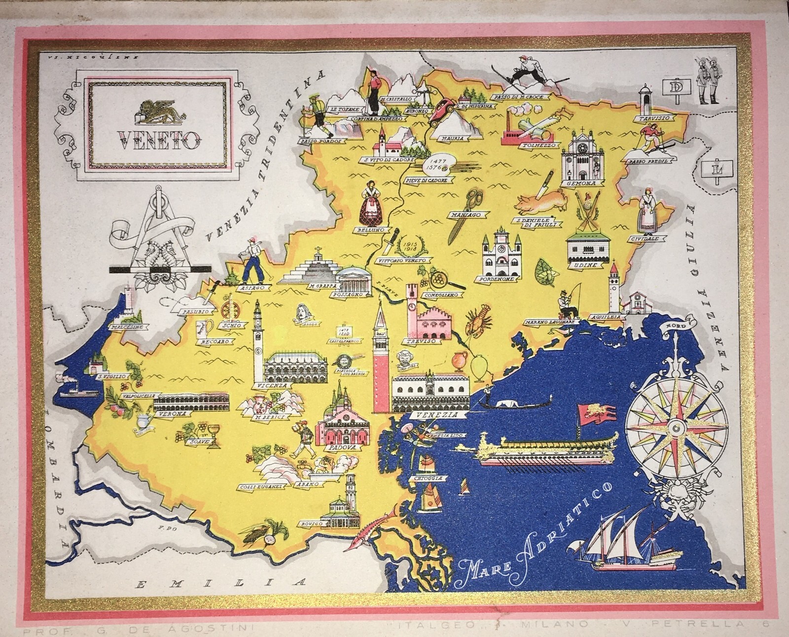 Arte, Folklore E Cartografia Del Veneto: Artista Nicouline Venezia, Verona, Udine