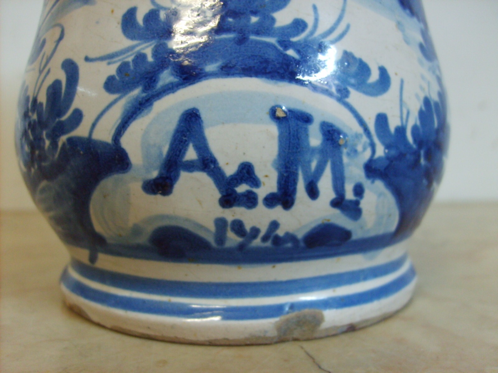 Antica Maiolica Meridionale   Albarello   Vaso Da Farmacia   Veduta Paesaggistica   '700