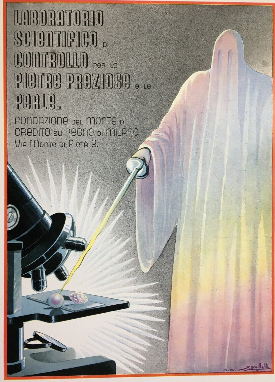 1941 Stampa Pubblicitaria Bilance Analitiche Officine Galileo E Laboratorio Gemmologia
