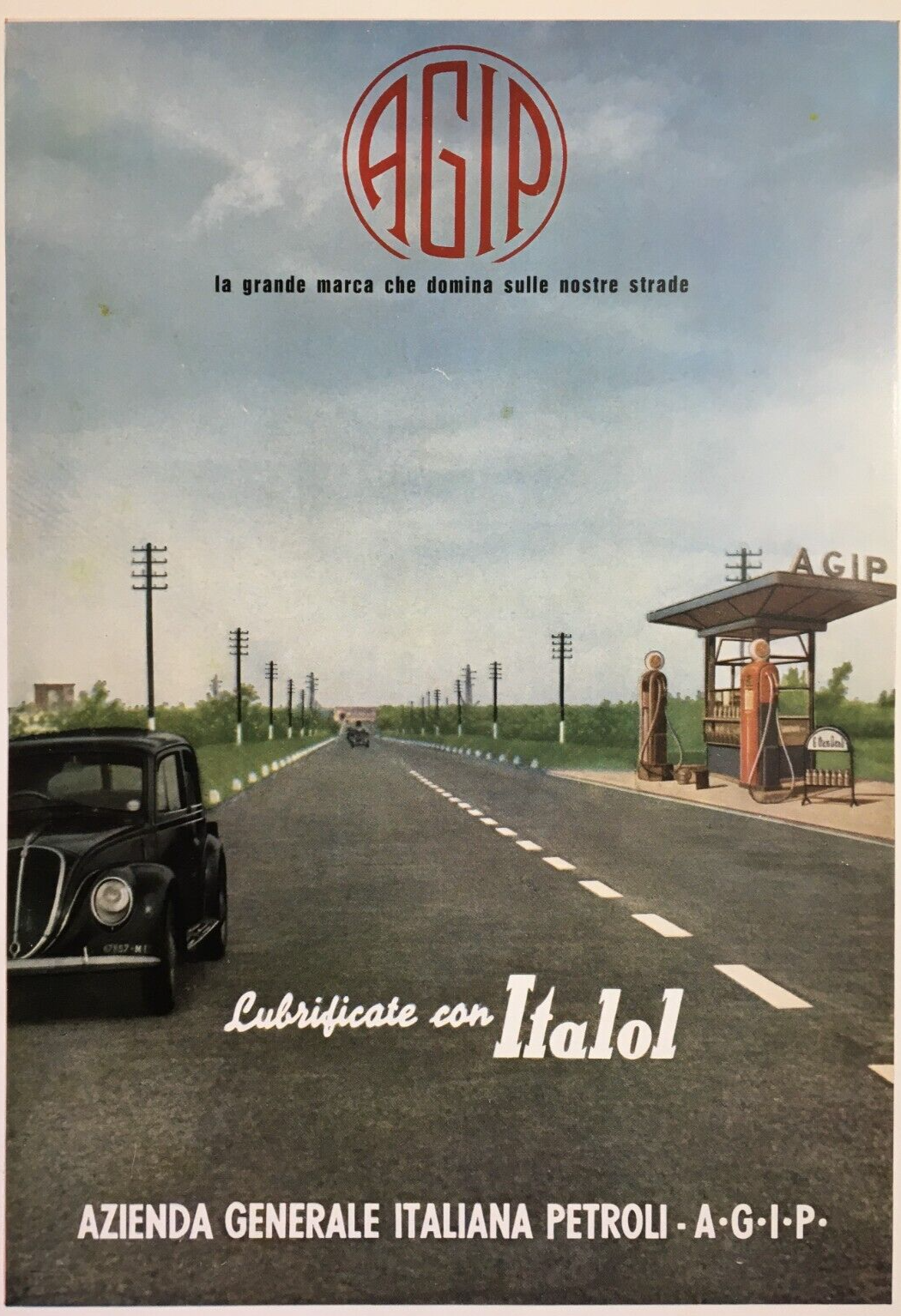 Motori, Alfa Romeo, Carburanti Agip, Lubrificanti Italol: Pubblicità d'Epoca