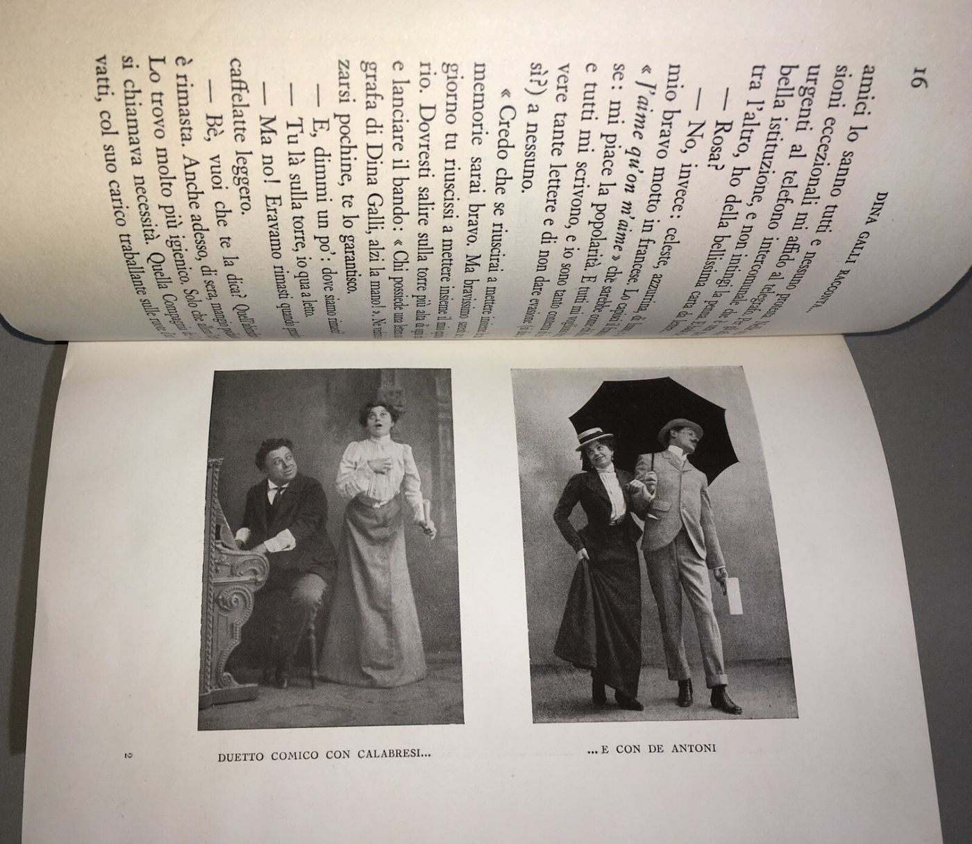 Giuseppe Adami, "Dina Galli Racconta...". Milano, Treves, 1936