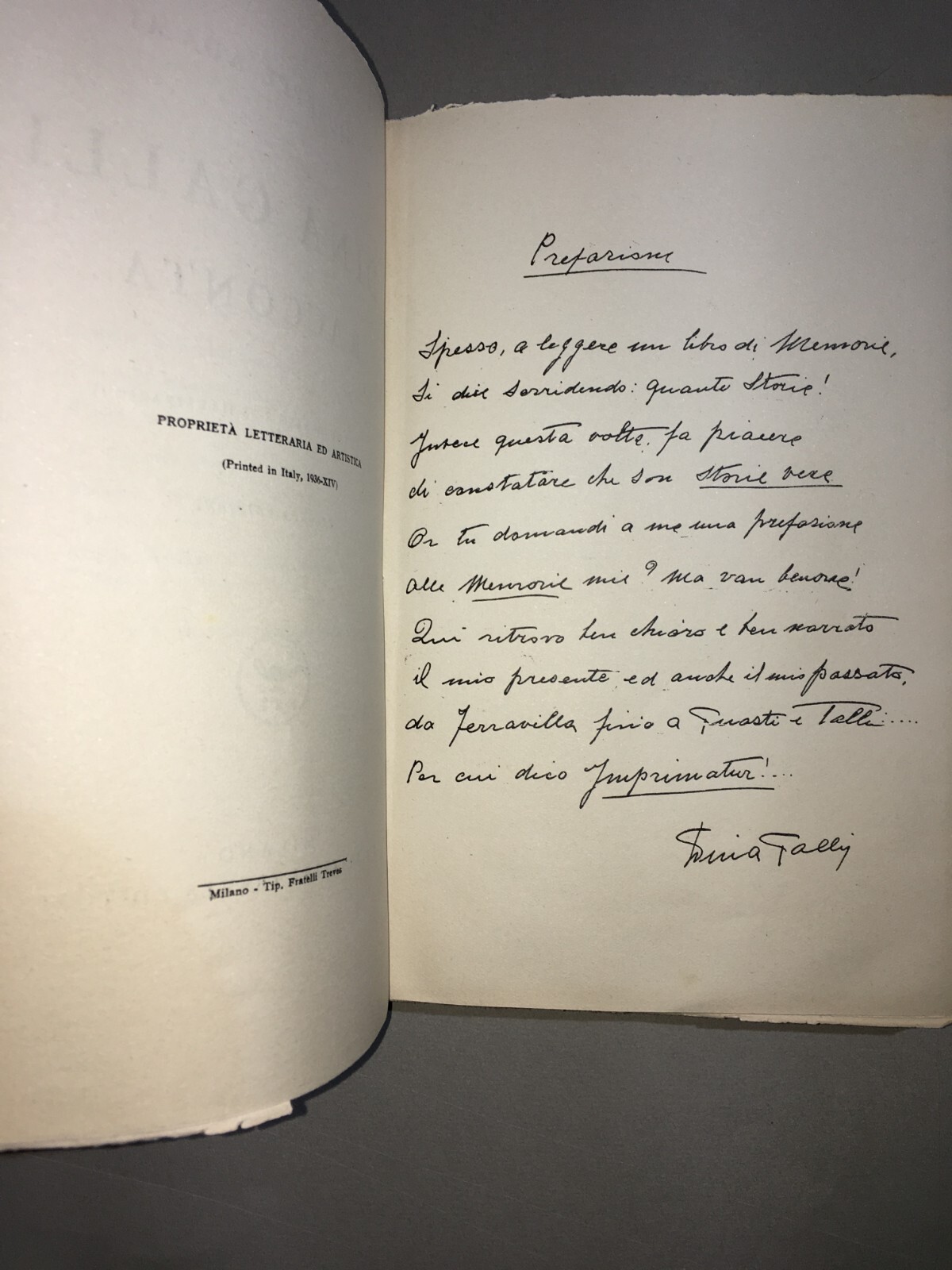 Giuseppe Adami, "Dina Galli Racconta...". Milano, Treves, 1936