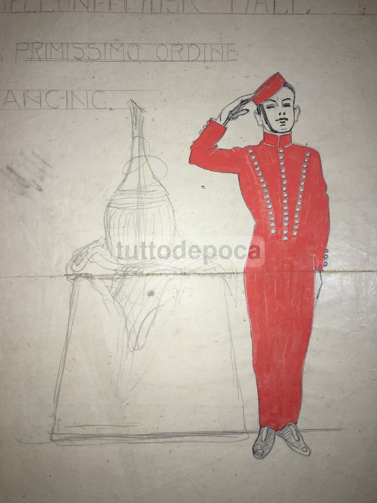 Arte Antica Illustrazione Pubblicitaria: Belloni Music Hall E Politeama Carrino