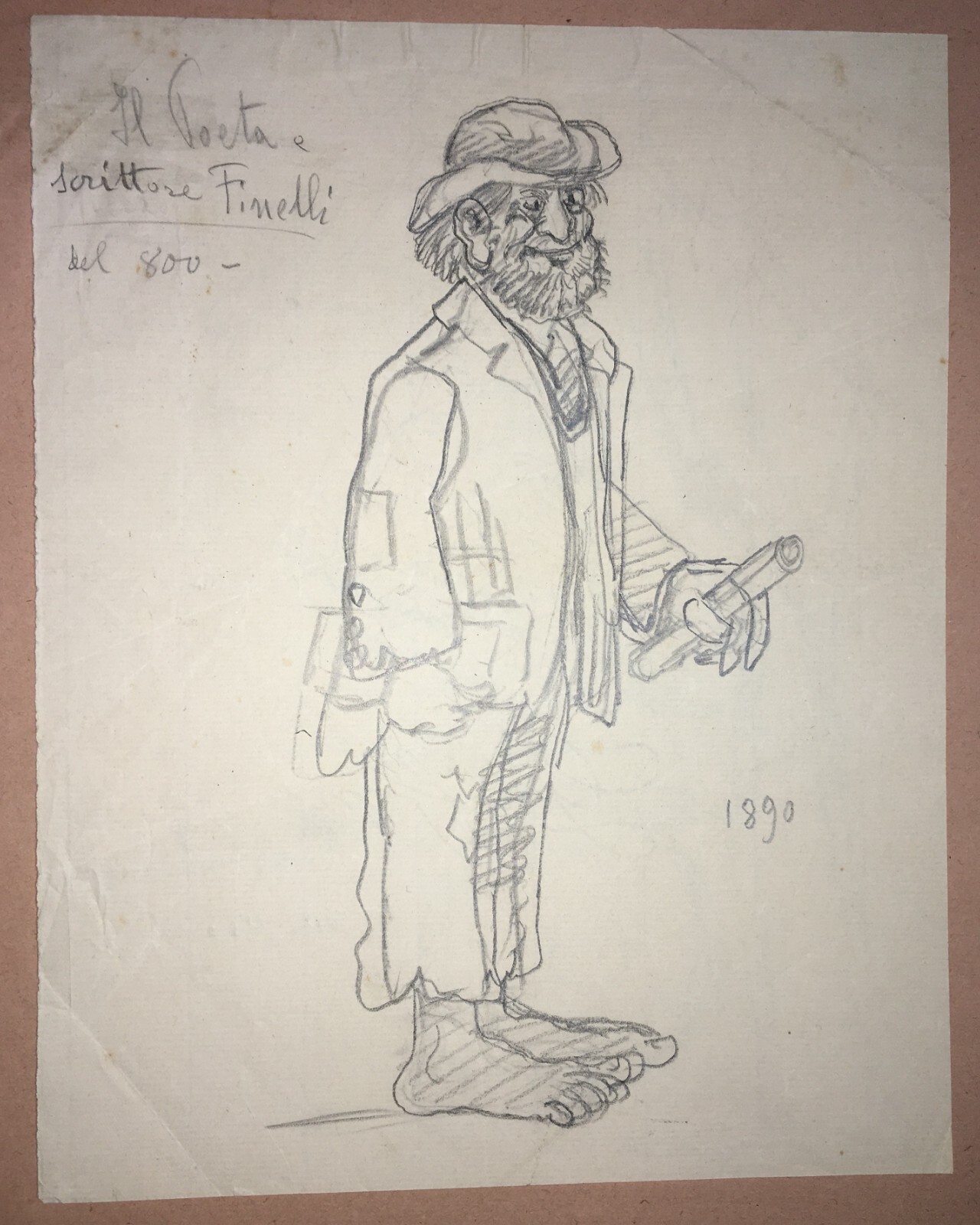 Arte, Caricatura E Satira: Antica Illustrazione Del Poeta Finelli