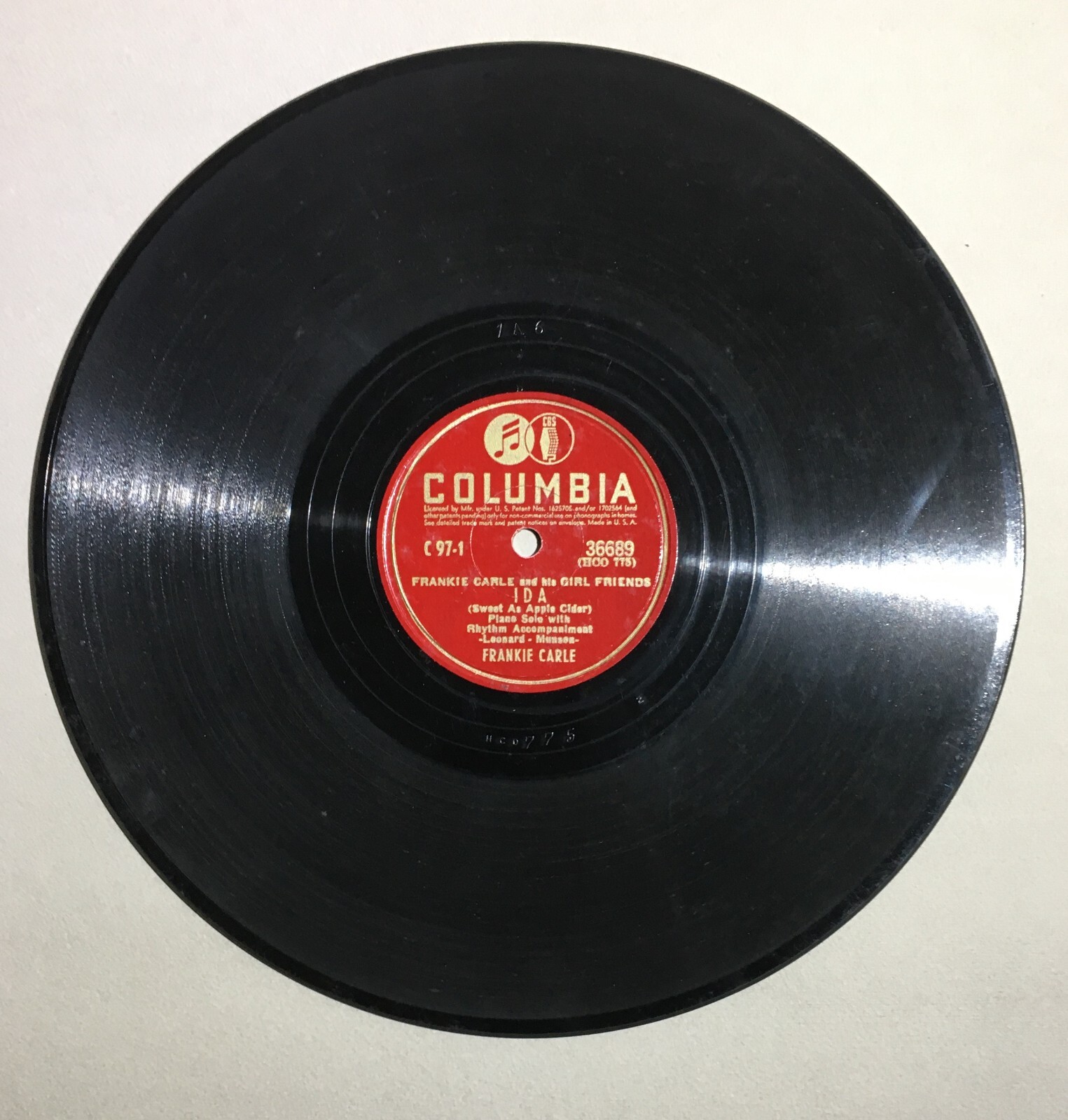 Frankie Carle And His Girl Friends: Disco Vinile Columbia (Ida / Liza)