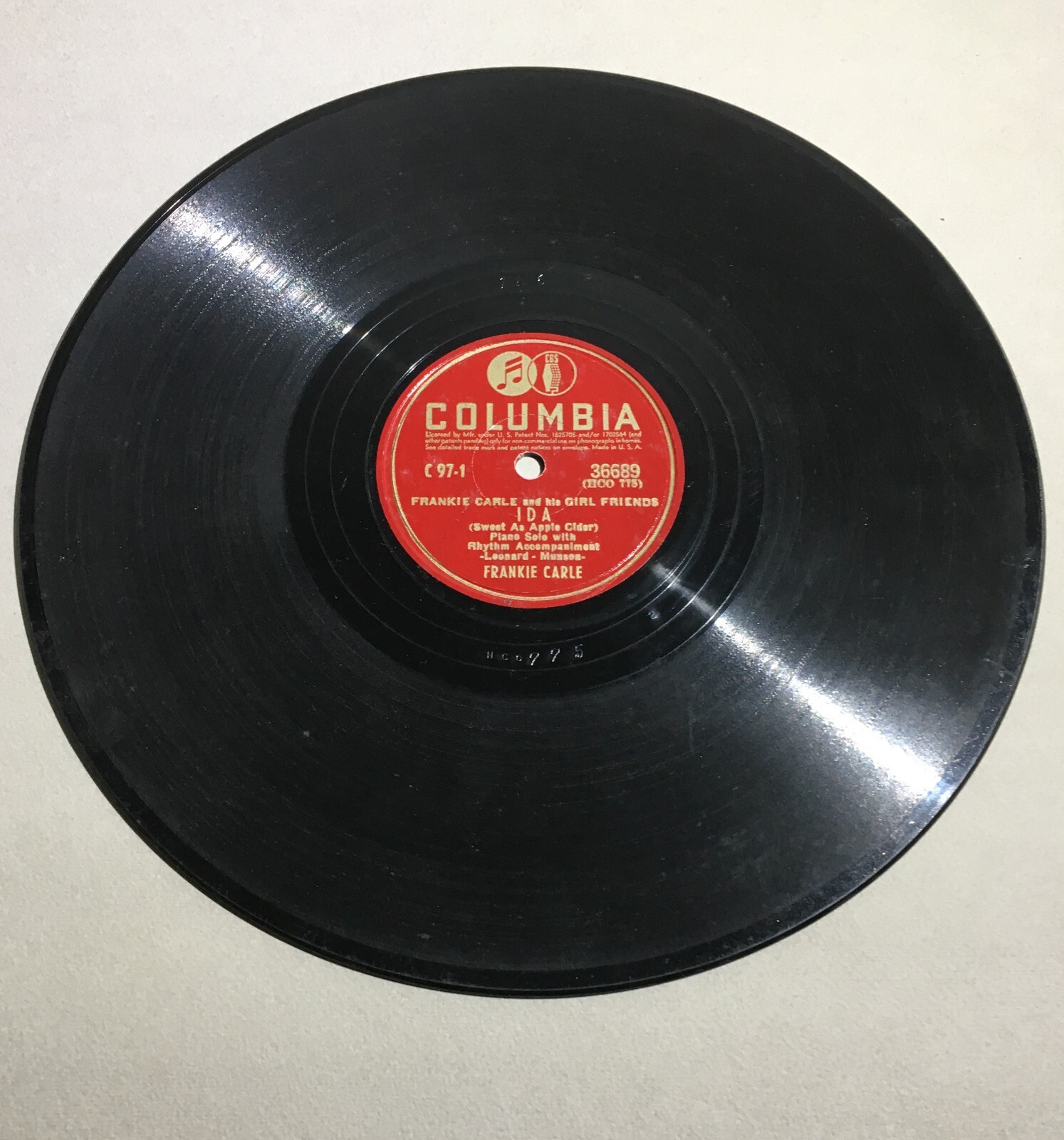 Frankie Carle And His Girl Friends: Disco Vinile Columbia (Ida / Liza)