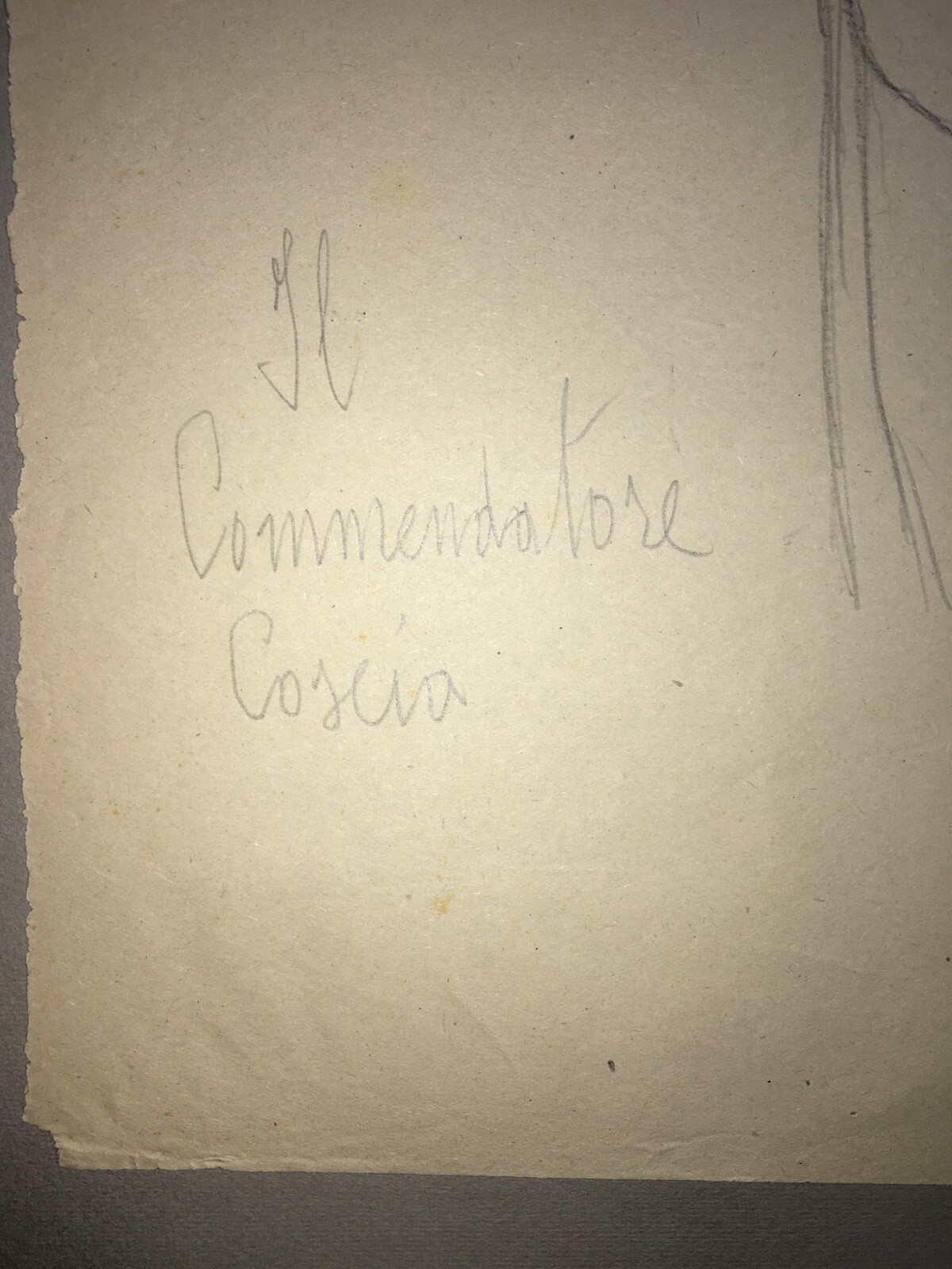 Ammiraglio Turco E Commendatore Coscia, 1907: Disegno Caricaturale A Matita (Genova)