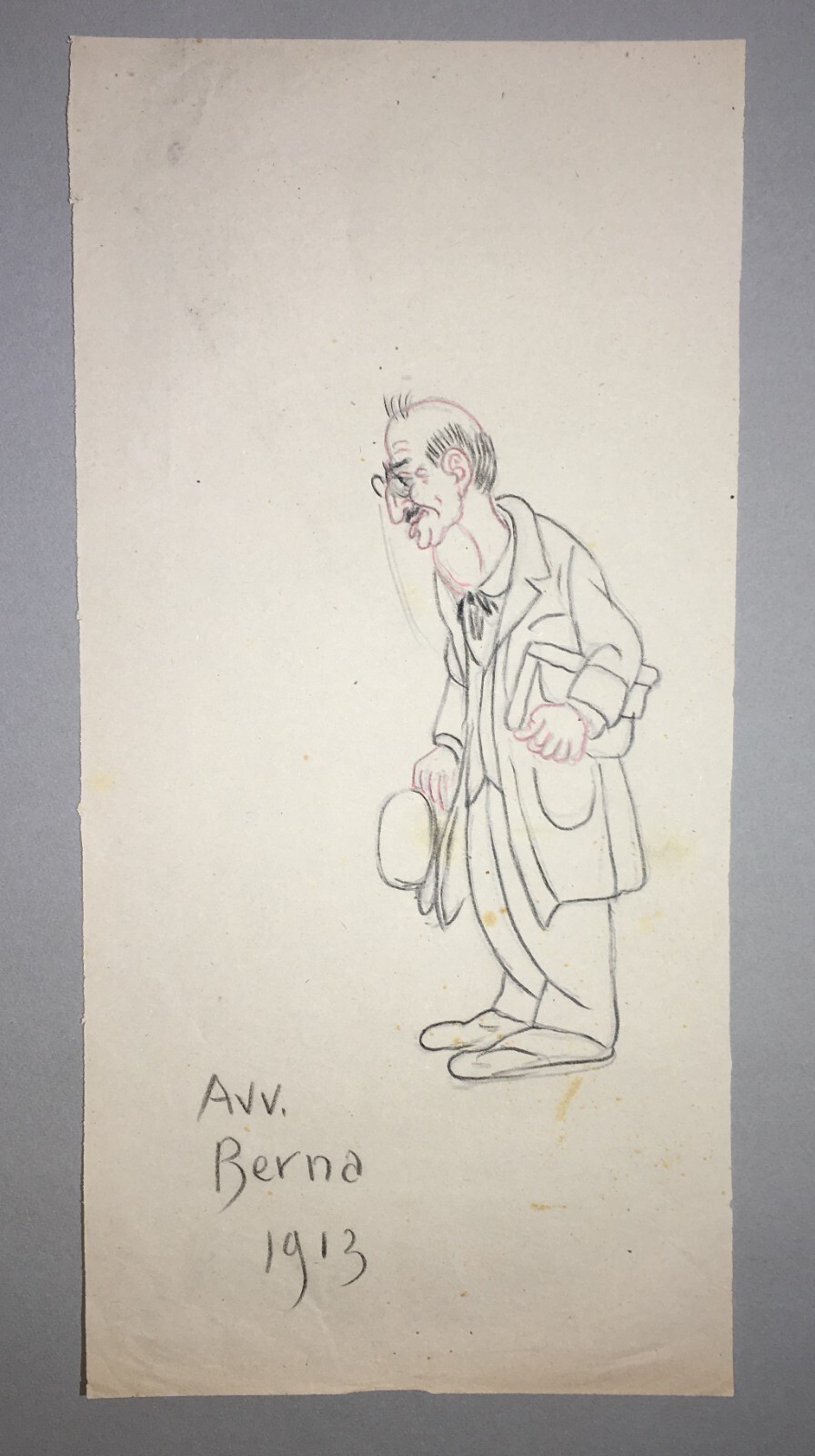 Arte, Caricatura, Antico Disegno, Avvocato Berna, 1913