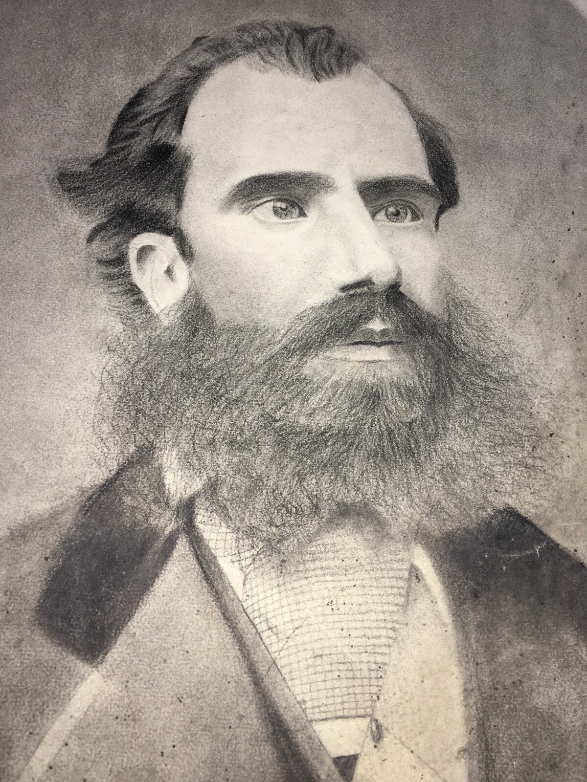 Ritratto d'Epoca Di Domenico Roncaglia, Opera Originale Firmata E Datata 1888